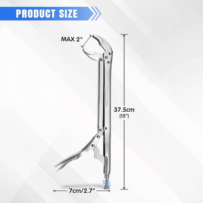 15" Long Reach Locking Pliers, Offset Vice Grips | Extra Long Nose Locking Pliers for Narrow Spaces Fast Release Design for Automotive, Welding, Home Repair-45 Degree Head - color: 45°