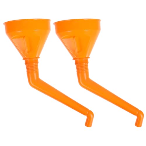 VOSAREA 2pcs Automotive Funnels 17232 Right Angle Long Neck Funnel Set for Easy Engine Oil and Fluids Filling Flexible Spout Design for Spill Use