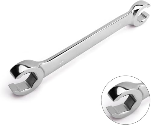 Auniwaig 22mm x 24mm Flare Nut Wrench Metric Double Open End | 15° Offset Ends, For Auto, Household, DIY Repairs - size: 22x24mm