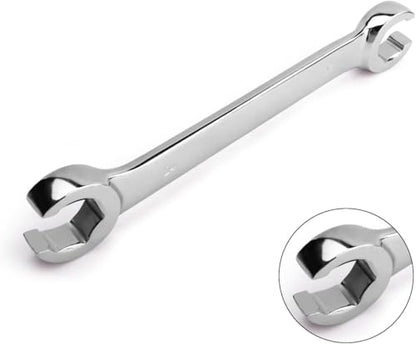 Auniwaig 22mm x 24mm Flare Nut Wrench Metric Double Open End | 15° Offset Ends, For Auto, Household, DIY Repairs - size: 22x24mm