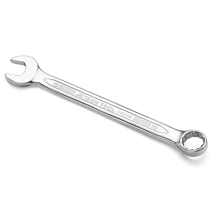 Jetech 19mm Combination Wrench, Metric 12-Point Chrome Vanadium Steel Spanner, Industrial Grade with 15-Degree Offset, Sand Blasted Finish, Heat-Treated Forged Tool - size: 19mm