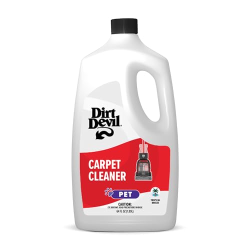 Dirt Devil Pet Carpet Cleaner Solution, 64 oz., Tropical Breeze Scent, Carpet Shampoo Solution, Eliminates Pet Stains and Odors, Pair with Dirt Devil Full Size Carpet Cleaner Machines - style: 64 fl oz (Pack of 1)