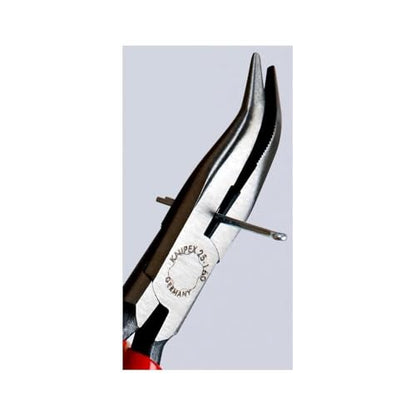 KNIPEX Tools - Long Nose Pliers With Cutter, 40 Degree Angled (2521160), 6-1/4 inches
