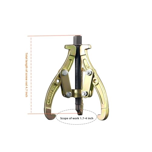3 Jaw Gear Puller, Jaw Puller with Reversible Jaws for Removal | Heavy Duty Gear Extractor Tool for Automotive Wheel, Pulling Kit 4 Inch - size: 4inch