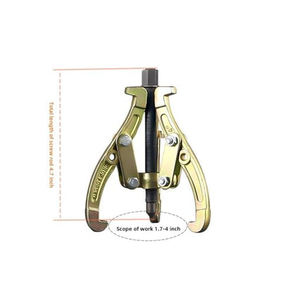 3 Jaw Gear Puller, Jaw Puller with Reversible Jaws for Removal | Heavy Duty Gear Extractor Tool for Automotive Wheel, Pulling Kit 4 Inch - size: 4inch