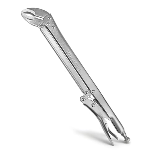 15" Long Reach Locking Pliers, Offset Vice Grips | Extra Long Nose Locking Pliers for Narrow Spaces Fast Release Design for Automotive, Welding, Home Repair-45 Degree Head - color: 45°