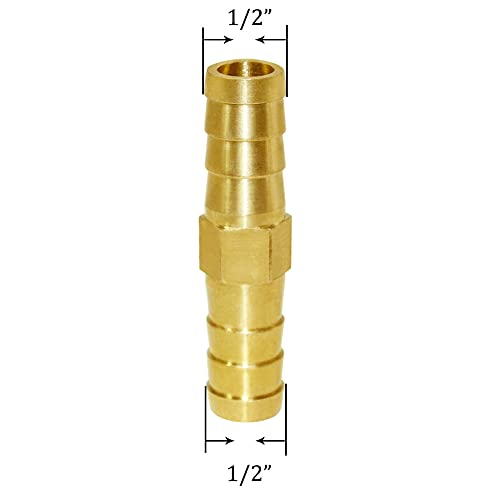 Joywayus Brass Hose Barb 1/2" ID Hose Fitting,Hex Union Fitting Intersection/Split Brass Water/Fuel/Air - size: 0.5 Inch, style: 1PCS