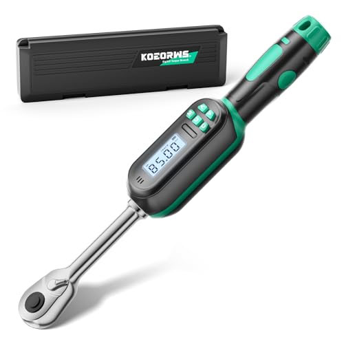 1/2 Inch Drive Digital TorqueWrench, 5.02-99.57Ft.lb/6.8-135N.m, Electronic Torque Wrench with Preset Value, Buzzer & LED Indicator, ±2% Accuracy Torque Wrench for Bike, Motorcycles - size: 5-99.5 Ft-lb/6.8-135 Nm, style: 1/2-Inch
