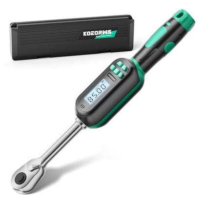 1/2 Inch Drive Digital TorqueWrench, 5.02-99.57Ft.lb/6.8-135N.m, Electronic Torque Wrench with Preset Value, Buzzer & LED Indicator, ±2% Accuracy Torque Wrench for Bike, Motorcycles - size: 5-99.5 Ft-lb/6.8-135 Nm, style: 1/2-Inch