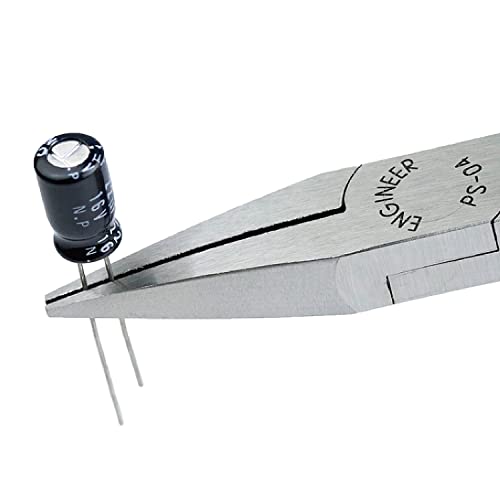ENGINEER Precision Mini Flat Nose Pliers 132mm. Made in Japan. Professional Grade, ESD Safe with Carbon Steel Jaws PS-04 - style: Lead Pliers