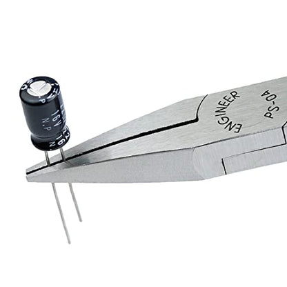 ENGINEER Precision Mini Flat Nose Pliers 132mm. Made in Japan. Professional Grade, ESD Safe with Carbon Steel Jaws PS-04 - style: Lead Pliers