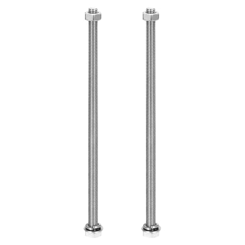MECCANIXITY M8 x 220mm 304 Stainless Steel Hex Head Screws Bolts, Nuts, Flat & Lock Washers Assortment Kit, Fully Threaded, Bright Finish for Home, Electronic, Machine, 2 Sets - size: M8 x 220mm