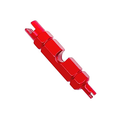 ZUFECY Bike Valve Core Repair Tool for Schrader Presta, Valve Core Remover Tool tubeless Bicycling Tires (Red) - color: Red