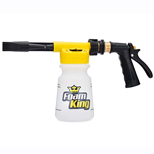 Foam King Car Wash Foam Gun Sprayer, Foam Cannon Garden Hose Soap Sprayer | King of Suds 32oz with 6 adjustable foam settings, fits garden hose, scratch-free wash for cars, bikes, boats, RVs & campers. - color: Foam Gun (For Garden Hose)