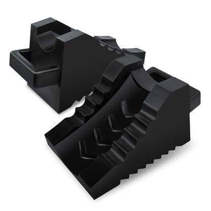 ROBLOCK 2 Pack Rubber Wheelchair Chock Stopper with Handle for Wheelchair Stability Hospital Garden Dinner Room- Black - color: Black