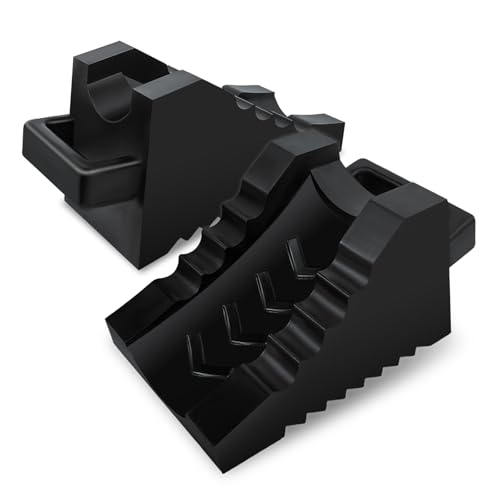 ROBLOCK 2 Pack Rubber Wheelchair Chock Stopper with Handle for Wheelchair Stability Hospital Garden Dinner Room- Black - color: Black