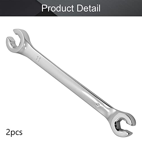 Utoolmart Flare Nut Wrench, 9mm x 11mm Metric Double Open End, 2Pcs - color: 2pcs, size: 9x11mm