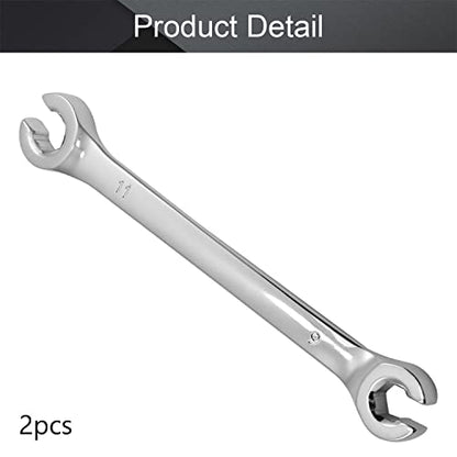 Utoolmart Flare Nut Wrench, 9mm x 11mm Metric Double Open End, 2Pcs - color: 2pcs, size: 9x11mm