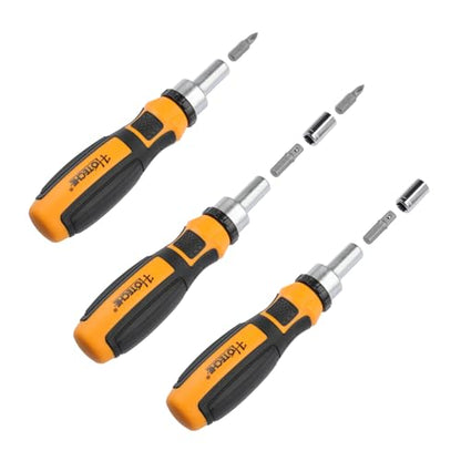 Hoteche 39Pcs Ratchet Screwdriver Set,DIY Ratchet Screwdriver Set, Multi Bit Magnetic Drive Set with Detachable Ratchet Handle, Portable Compact Repair Tool Kit for Furniture Computer Bicycle Gray