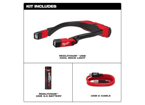 Milwaukee 400 Lumen LED Around The Neck Work Light Adjustable USB Charge