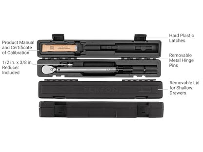 TEKTON 1/2 Inch Drive Micrometer Torque Wrench | TRQ52402 - size: 1/2 in.