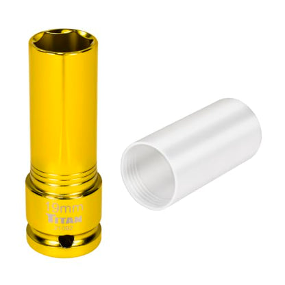 Titan 21092 1/2-Inch Drive x 19mm Non-marring Impact Deep Lug Nut Socket - size: 19mm