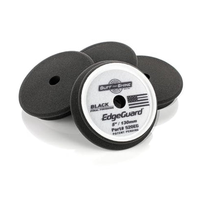 Buff and Shine - EdgeGuard Foam Buffing Pads - Black - 5" Polishing Pad - Pack of 4 - color: Black, size: 5" (4 Pack)