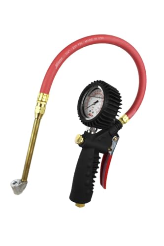 Milton Industries S-576A Milton Pro Analog Pistol Grip Inflator Gauge, Dual Head Chuck and 15" Hose, 160 psi - size: Classic Dual Head Chuck, style: Analog