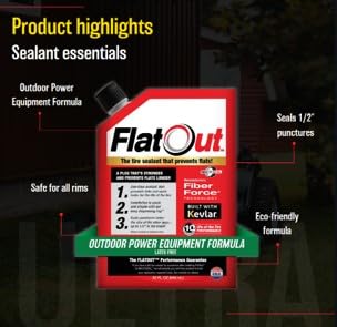 FlatOut Off Road Tire Sealant, Outdoor Power Equipment Formula, Prevents Flat Tires, Fix a Flat Tire, Seals Leaks, Contains Kevlar, 32 Ounce Bag, 2-Pack - size: 2-Pack (64 oz)