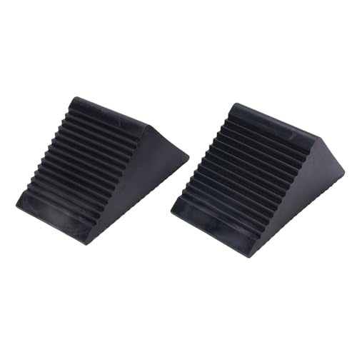 Keenso Wheel Chocks, Wheel Chocks for Trailer Motorcycle Wheel Chock Wheel Chocks 2PCS Mini Rubber Wheel Chock Set 5x3x2-1/2in Premium Wheel Tire Stopper Blocks for ATVs Riding