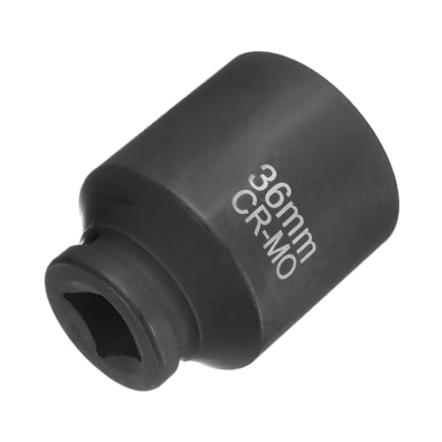 HARFINGTON 4 Point Square Socket 3/4" Drive 36mm Metric Square Impact Socket CR-MO Blackening Standard Wheel Sleeve Pneumatic Sleeve Tool for Auto Repair Mechanical Maintenance Home Use - size: 3/4"/36mm