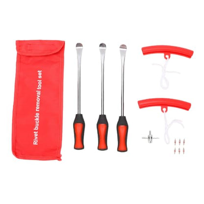 KIMISS 12PCS Tire Repair Kit with Tools, Motorcycle Tire Spoons Iron Levers Set and Rim Protectors, Portable Storage Bag for Dirt Bike ATV Scooter Lawn Tractor