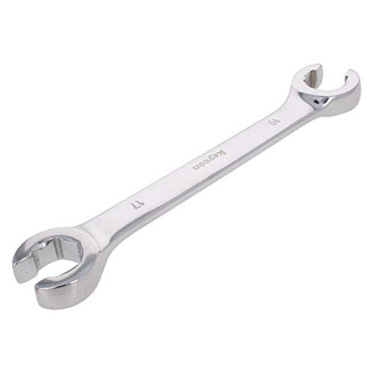 Auniwaig 2PCS 17mm x 19mm Flare Nut Metric Wrench Set,Metric Double Open End High Carbon Steel, Polished Chrome Plated - size: 17x19mm