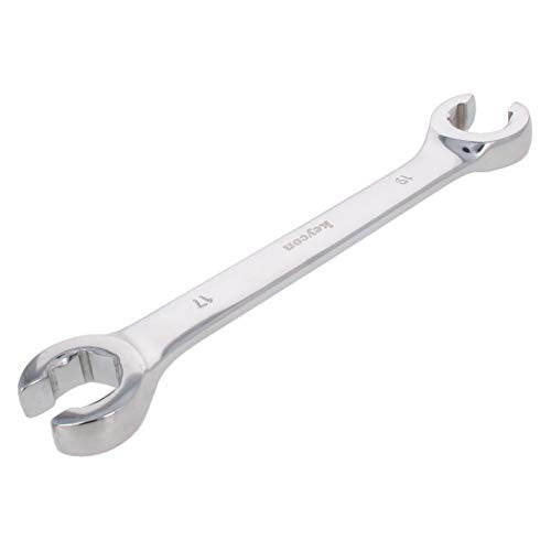 Auniwaig 2PCS 17mm x 19mm Flare Nut Metric Wrench Set,Metric Double Open End High Carbon Steel, Polished Chrome Plated - size: 17x19mm