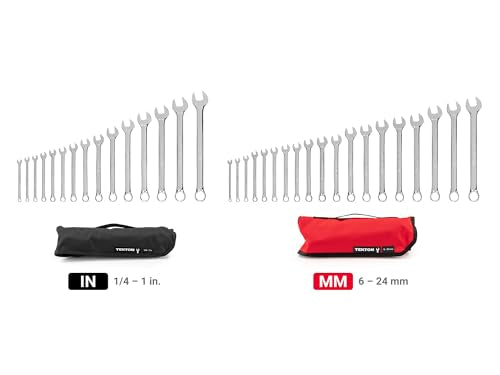 TEKTON Combination Wrench Set, 34-Piece | WCB94302 - size: 34-pc. (1/4-1 in., 6-24 mm), style: Roll