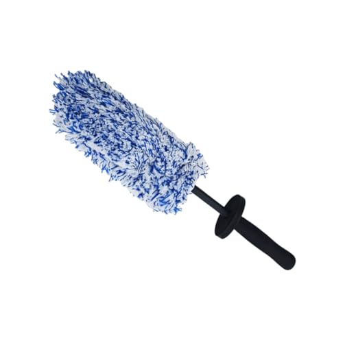 ZIMISI Car Wheel Cleaner Brush, Soft Microfiber Wheel Rim Cleaner, Non Scratch Car Detailing Brush, Highly Water Absorption & Removable Tire Brush, Vehicle Rim Wash Tool (Blue) - color: Blue