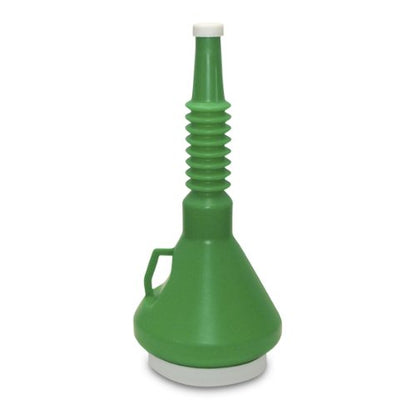 Funnel King 32140 Double Capped Storage Funnel, 1-1/2 Quart, Green, Chemical Resistant Polyethylene, 4 in Top ID, 1-1/8 in Spout OD, 13-1/4 in Height (32140) - size: 1 1/2 Quart