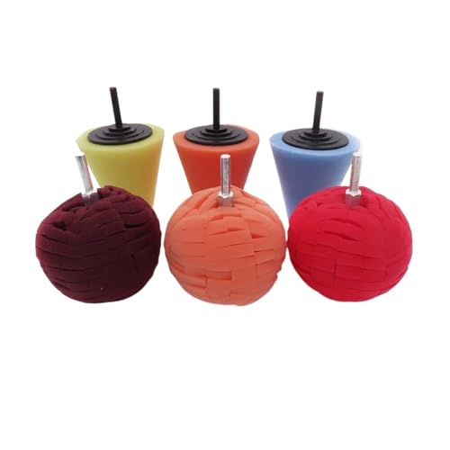 Car Polishing Pad Buffing Foam Sponge Cone Polisher Buffer Automotive Waxing Kit for Wheel Hub Headlight(Pink) - color: Pink