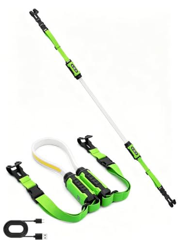 Foldable Underhood Work Light, 1500LM Ultra-Bright LED Mechanics Light Bar, 8000mAh Rechargeable Maintenance Light with Magnet & Hooks, Dual Color Temp, IP54 Waterproof for Car Repair, Garage, Green