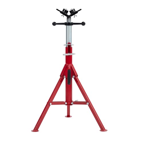 Folding Pipe Stand with 2-Ball Transfer V-Head, 28-52 Inch, 2500 Lbs | Heavy Duty Steel, Adjustable Height, Portable for Welding & Pipe Work - size: 28"-52" 2-Ball