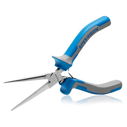 SPEEDWOX 6 Inches Needle Nose Pliers Mini Extra Long Nose | Precision Pliers, Thin Flat Jaws, Wire Looping, With Spring, Jewelry Making Tool Small Item Gripping - style: 6" Needle Nose Plier