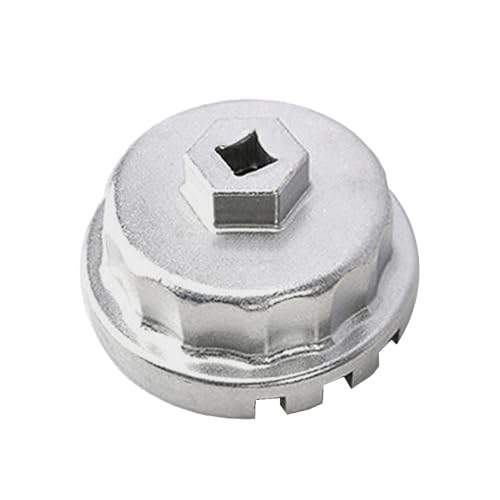 Oil Filter Wrench, 14 Flute Heavy Duty Oil Filter Cap Remover for 2.5-5.7L Engine, Universal Automotive Repair Socket Tool for Most Vehicle Models (Silver) - color: Silver