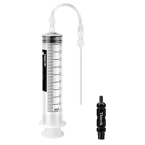 Thinvik Bike Tubeless Sealant Injector 3.5 oz/100ML | Syringe for Stans, No Tubes Sealant and Other sealants, Presta Schrader Valve Core Removal Tool