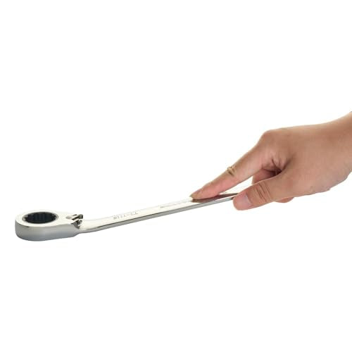BLACK CANYON 1 Inch Ratchet Combination Wrench, 12-Point Box End & Hex Opening, Polished Steel Ratcheting Wrench with SAE & Metric Sizes - size: 1 Inch, style: Inch