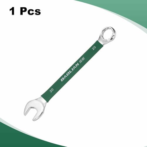 HARFINGTON 20mm Metric Combination Wrench 10 Degree Offset 12 Point Cr-V Steel Single Open End Spanner Wrenches for Automotive Repair Furniture Assembly - size: 20mm