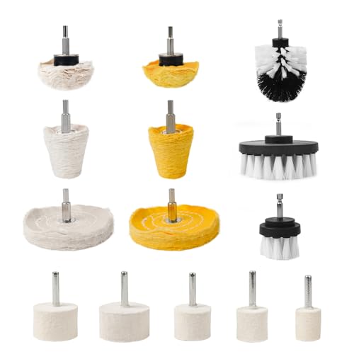 Unicaravan Aluminum Wheel Polishing Kit for Drill Buffing Wheel for Car Motorcycle Wheel Rim Manifold Polishing for Stainless Steel Chrome Wood Plastic Ceramic Glass Woods Machine Jewelry etc 14PCS | For Car Motorcycle Wheel Rim Manifold Polishing for Sta