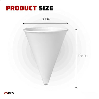 25PCS Disposable Car Paper Funnel, 6oz Vehicle Engine Oil Cone Shaped Vehicle Funnels Dispenser, Foldable Spill Free Automotive Paper Dispenser, Universal for SUV Automobile Truck - color: 25PCS