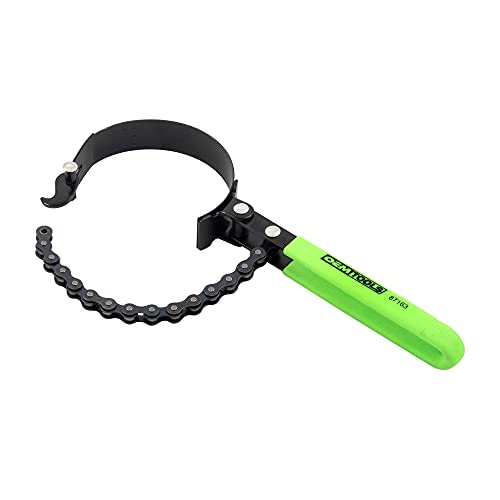 OEMTOOLS 87163 Adjustable Oil Filter Chain Wrench, Fits Oil Filters Between 2-1/2 Inches to 4-1/2 Inches (63.5MM to 114.3MM), Black and Green - size: 2-1/2” - 4-1/2”