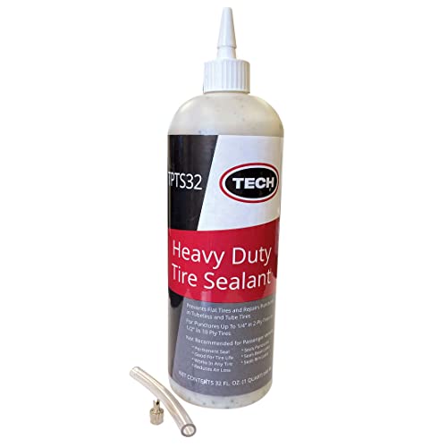 TECH Heavy Duty Tire Sealant - Preventing Flats & Sealing Punctures up to 1/2 Inch, Repairs Leaks in Tubeless Systems & Rims, Ideal for Off-Highway Use, Tube & Tubeless Tire Sealant Puncture Repair