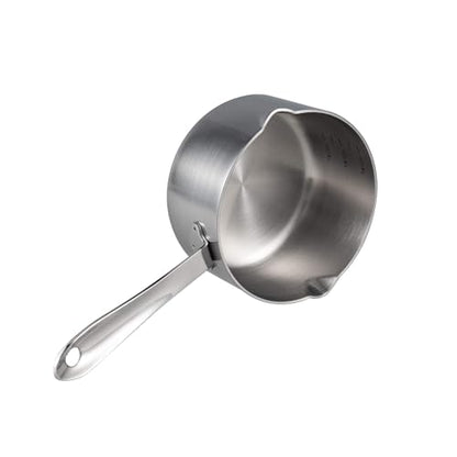IMEEA Milk Butter Warmer Mini Butter Melting Pot Coffee Maker with Dual Pour Spout 18/10 Tri-Ply Stainless Steel (20oz/600ml) - size: 20 fl oz